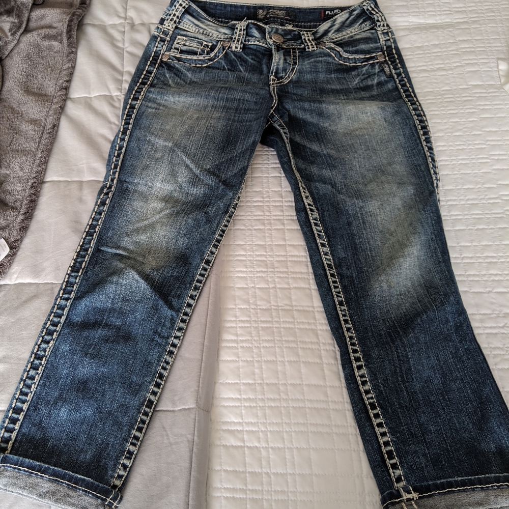 Silver Cropped Jeans